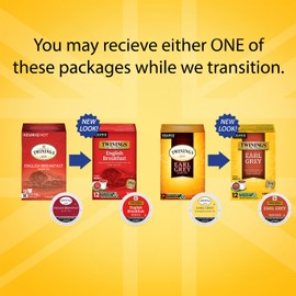 Twinings Black Tea K-Cup Pods for Keurig, Variety 3-Pack – Earl Grey, English Breakfast, and Irish Breakfast Tea K-Cups, Caffeinated, 12 Count Each
