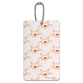 Smooching Kissing Cats Pattern Luggage Card Suitcase Carry-On ID Tag