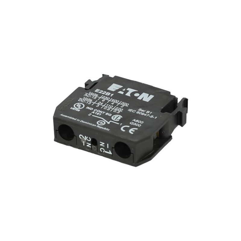 E22B1 | EATON Contact Block, 1NC, 22.5MM, E22 PUSHBUTTON, Non-Metallic,