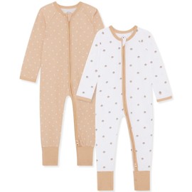 Bramble & Bear (2-Pack Toddler & Baby Sleepsuits for Boys & Girls | Organic Cotton, Super Soft Baby Sleepwear | Full Zip Sleepsuits with Easy Accessibility | Stretch Fit and Footless