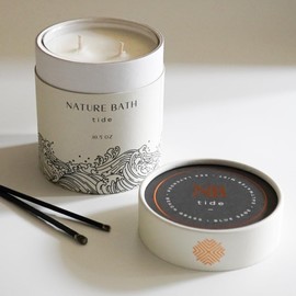 Ethics Supply Co. Nature Bath - Tide Candle - Luxury Scented Candle, Sea Lavender, Beach Grass, Saltwater & Sage, Clean Wax, Phthalate-Free, Cruelty-Free, 50-Hour Burn Time - 10.5oz