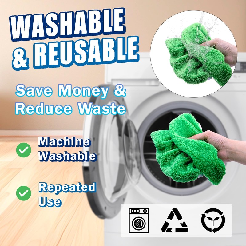 RuannoClean Reusable Mop Pads Compatible with Swiffer Sweeper Mop, Washable