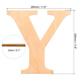 PATIKIL 12 Inch Wooden Letters, Letter Y Shapes Cutouts Paintable Blank Unfinished Large Wood Alphabet Letters for Wall Decor, Home Decor, DIY Painting, Crafts