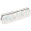 Biiange White Pencil Box Glitter, Shiny Pencil Case, Stationery Zipper