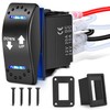 Nilight Down Up Polarity Reverse Blue LED Switch DPDT 20A