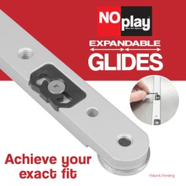 17 inch NoPlay Aluminum Miter Bars w/Expandable Glides, Standard 3/4 x 3/8 - Miter Slot Table Saw Runners, Crosscut Sled Table Saw Miter Bar Set, Router Table - Pack of 2