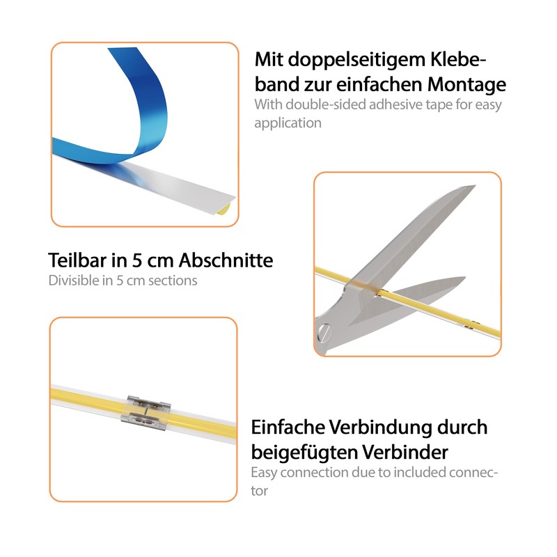 ledscom.de JOR COB LED Strip 100.0 cm Flat White 22.54