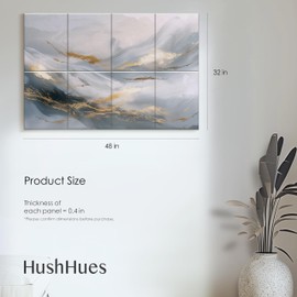 HushHues 8-Pack Art Acoustic Wall Panels 48x32 Inches Decorative Sound Absorbing Panels- Sound Absorbing Panels for Recording Studios, Offices, Home, Easy Installation