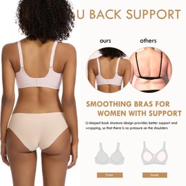 JOYSHAPER Bras for Women Wireless Bras Push Up Without Underwire Lace Bralettes Padded Senaless Bras Comfort Bralett Everyday Bras Pink S