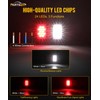 Partsam 2 Rectangle Double Led Trailer Tail Lights 24 LEDs