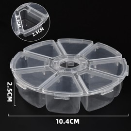 EVERMARKET Clear Plastic Bead Storage Containers，Nail Box Storage Case Container, Floral Pattern Flip Top Jewelry Boxes Organizers for Jewelry Making and Crafts，Beads Rings Earrings (8 Grids)