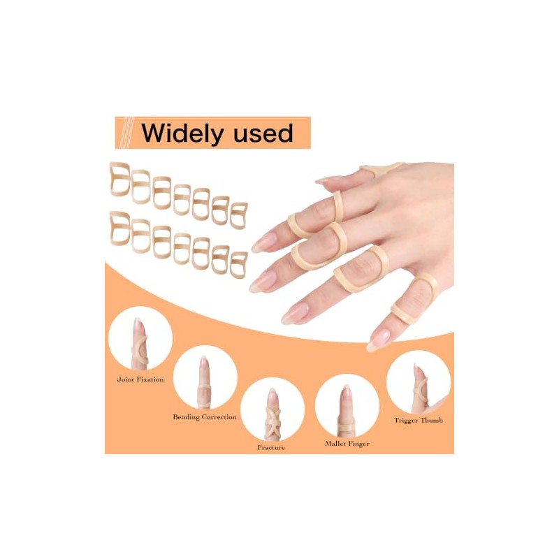 14Pcs Oval 8 Finger Splint Set Waterproof Trigger Finger Stabilizer