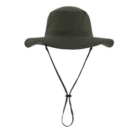 Home Prefer UPF50+ Mens Sun Hat Wide Brim Fishing Hat UV Protection Hat Light Weight Mesh Bucket Hat Army Green