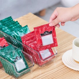 Tea Bag Organizer,Divided Clear Tea Bag Container for Drawer,Tea Bag Storage Holder for Office Kitchen Countertop Cabinet Pantry Drawer