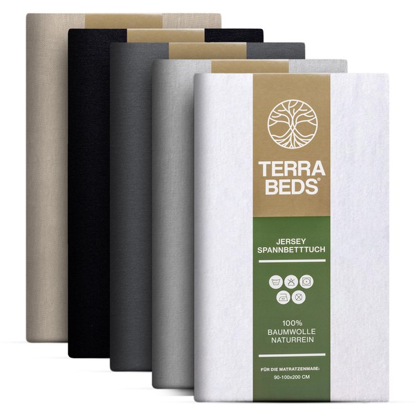 Terra Beds Premium Fitted Sheet, Flat Sheet 90 x 200
