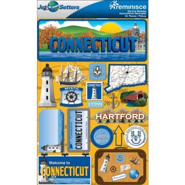 Reminisce Jet Setters 2 3-Dimensional Sticker, Connecticut