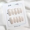 Glazed Donut Pearl Wedding Nail Tips - Coffin Egg /