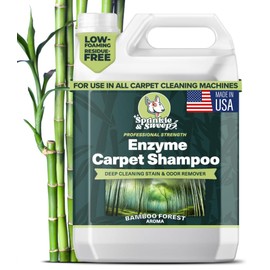 Sprinkle & Sweep Enzyme Carpet Cleaner - Enzyme Carpet Shampoo (64oz) - Carpet Cleaner Solution to Eliminate Tough Stains & Neutralize Odors - Removes Dog, Cat, All Pets Urine- Use with All Machines