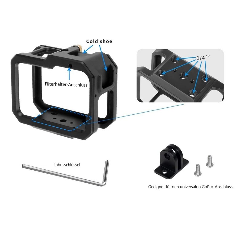 Protective Housing Protective Frame Cage Suitable for GoPro Hero 9,