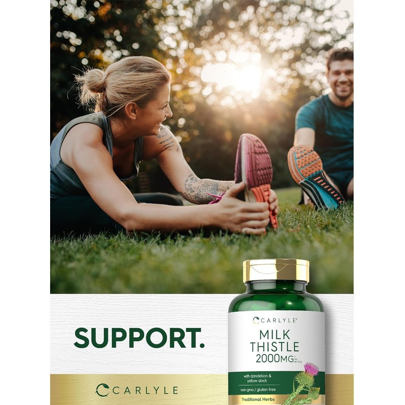 Milk Thistle 2000Mg | 180 Capsules | with Dandelion &