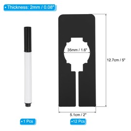 PATIKIL Clothes Dividers for Hanging Clothes, 12 Pack Rectangle Clothing Rack Dividers Blank Labels Sorting Separator with Marker Pen for Closet, Black