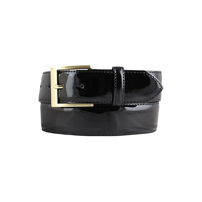 BELTINGER Patent Leather Belt with Golden Belt Buckle 4 cm