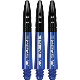 Mission Darts Sabre Shafts Durable Polycarbonate Stems with Black Aluminium Top 1 Set of 3 Shafts Blue Short (S1544)
