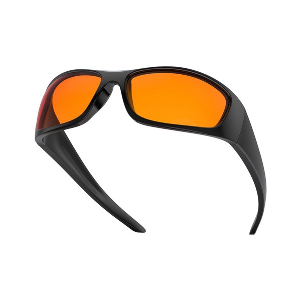 Bloomoak 99% Blaulicht-blockierende Brille, Nachtschlafbrille, Gaming-Brille,Umlaufende Blöcke oben, seitlich, vorne,