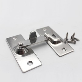 Large 90 Degree Right Angle Door Lock Buckle, Barn Door Lock,Sliding Screen Door Latch,Stainless Steel Door and Window Lock,Security Door Lock(Silver)