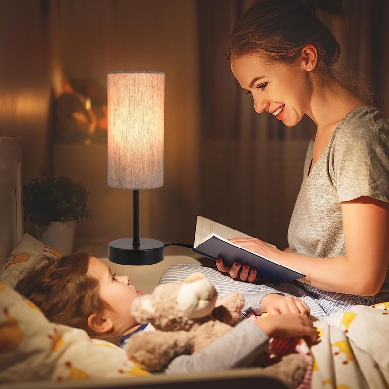 RISLG Small Table Lamp, Bedside Table Lamp for Bedroom, Lamp