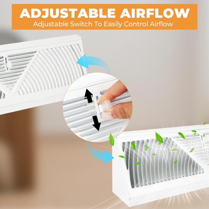 15 Inch Baseboard Register Vent (Duct Opening Size), 3 Different