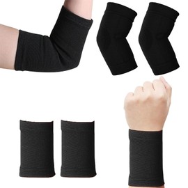 QTTRPCU 1 Pair Elbow Bandage, 1 Pair Wrist Bandage, for Sports Protection Arm Support