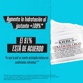 Kiehls Ultra Facial Cream - Crema Hidratante Facial, Textura Ultra Ligera de Absorcin Rpida, Deja la Piel 2.3 Veces Ms Hidratada al Instante. Frmula  