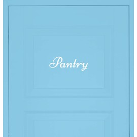 Pantry Door Decal | Vinyl Sticker Art | Home Kitchen Door Decor | Word Label Decoration | Wall Decal Quote Lettering Sign (White)