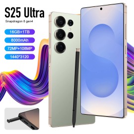 Original 5G S25 Ultra Smartphone High Quality Deca Core CPU 16GB+1TB Dual SIM HD Screen 108MP Rear Camera 65W Charge in Frenchcolor: Silver, ram: 16g, storage capacity: 1TB, plug: AU