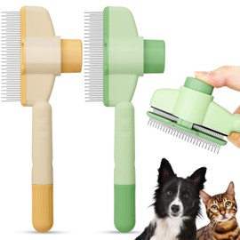 Axingqiwu 2 Stück Fellblitz Bürste Katze, Selbstreinigender Flohkamm für Hunde Katzen, Fellblitzbürste Haustierkamm