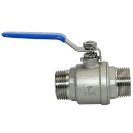 DAN SPEED NPT Male to Male 316 Stainless Steel Full Port Ball Valve Vinyl Handle WOG1000 (1 inch)