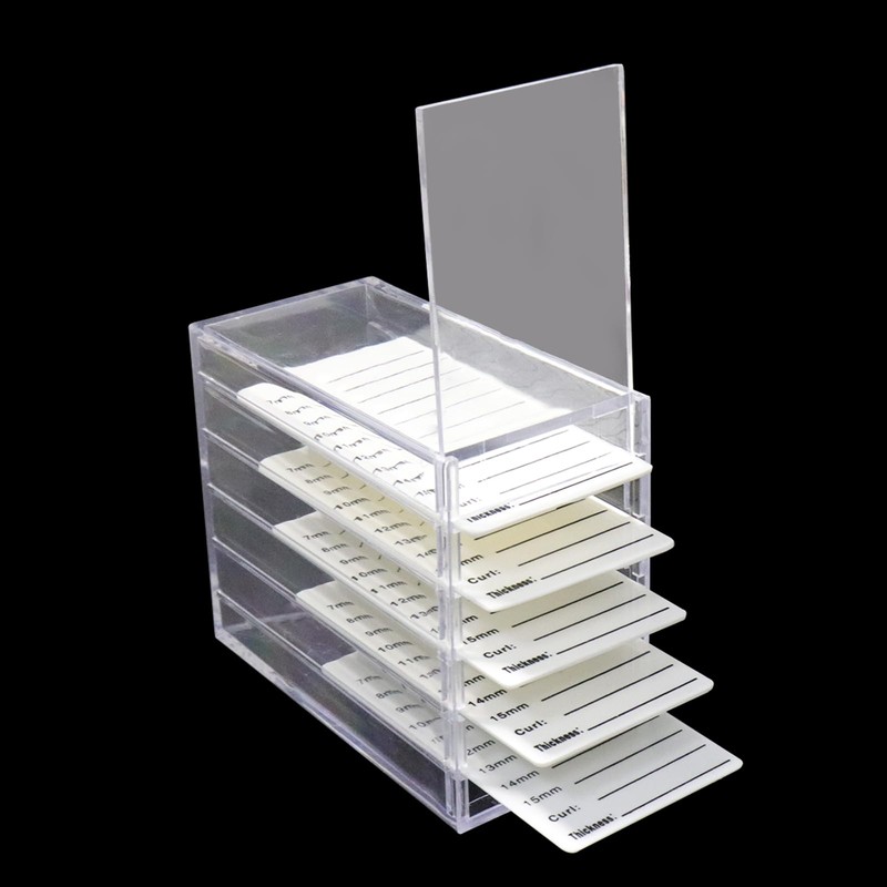 Mekupeu 5 Layer Makeup Organizer Storage Box Clear Eyelash Storage