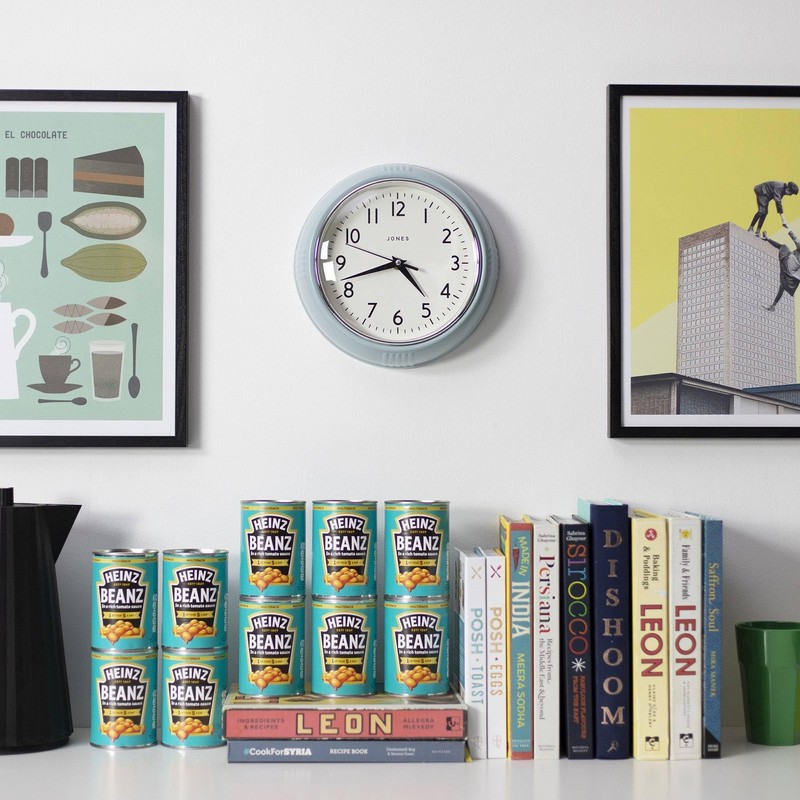 JONES CLOCKS® Ketchup Wall Clock | Round Retro Diner Clock