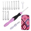 11 Tallas Ganchillos Crochet,Agujas de Ganchillo Led con Estuche,Ganchos de