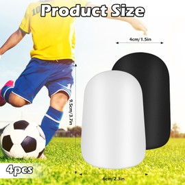 TNEDFOD 2 Pairs Mini Shin Pads, Shin Pads, Small, 9.5 x 6 cm, Football Shin Pads, with High Impact Resistance for Children, Teenagers, Adults, Protective Equipment, Black, White