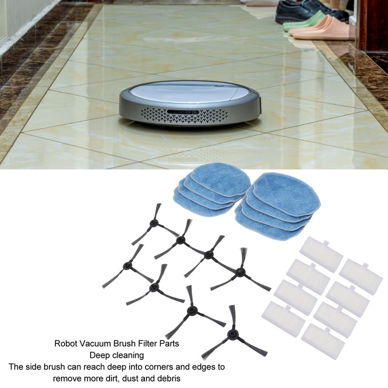 Honio Robotic Vacuum Cleaner Kit,Robot Side Brush Filter Sweeping Brush