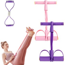 Kit Pedal de 6 Tubos con Ligas de Resistencia para Ejercicio, Estirador de Resistencia para Abdomen Piernas Brazos, Bandas Elásticas Yoga Pilates, Entrenamiento en Casa Gimnasio, Focenat, Exer