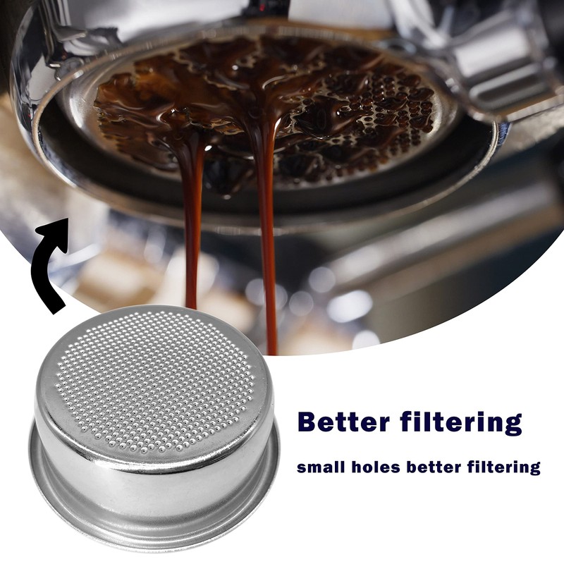 NEOUZA Coffee Non-Pressurized Espresso Basket Single Wall Compatible for 54mm