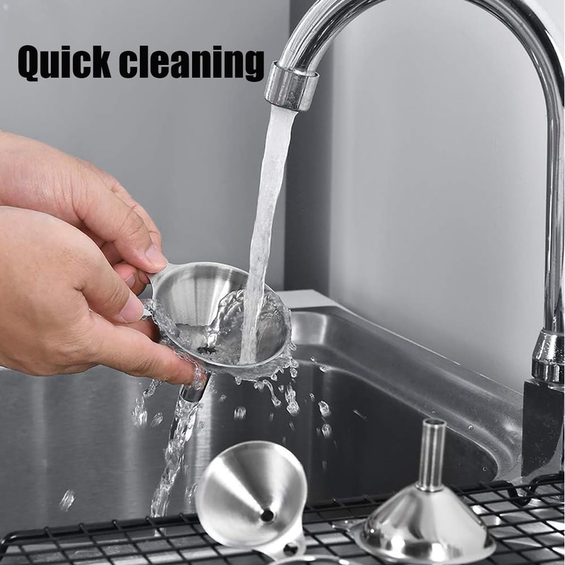 Stainless Steel Funnel 3 Pcs, Food Grade Funnels for Kitchen