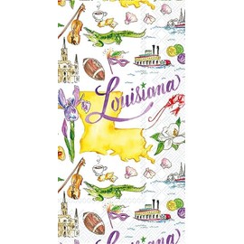 IHR Ideal Home Range Dinner Napkins Rosanne Beck State Collection Disposable 3-Ply Paper Hand Towels, 8.5" x 4.5", Louisiana, 16-Count