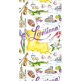 IHR Ideal Home Range Dinner Napkins Rosanne Beck State Collection Disposable 3-Ply Paper Hand Towels, 8.5" x 4.5", Louisiana, 16-Count