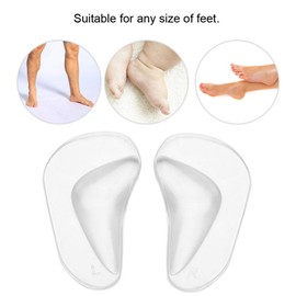 2 pares de plantillas de soporte de arco, pie plano de gel de silicona, corrección de pie plano Plantillas de pie de calzado Almohadillas de corrección Almohadillas de arco(transparencia)