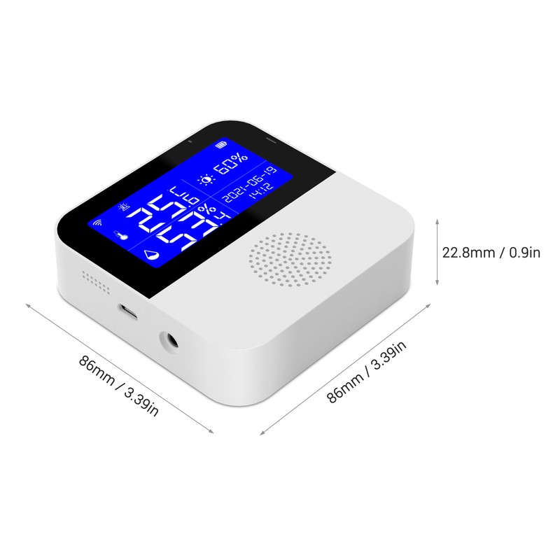 Wi-Fi Temperature Humidity Meter Indoor Hygrometer Temperature Sensor Alarm APP