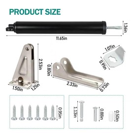 Screen Door Closer Door Closer Kit,Gate Close for (Medium and Heavy Weight) Storm, Screen, & Security Doors New Doors or Replacement for Previous Units Black 2-Pcs